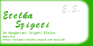 etelka szigeti business card